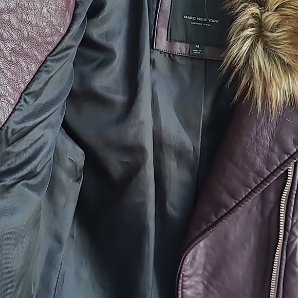 Marc New York Andrew MarcBeverly Faux Leather Jacket withFaux Fur Trim - Picture 7 of 7
